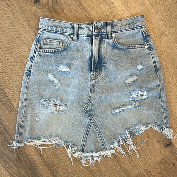 Pilcro Distressed Denim Skirt - Picture 2 of 3